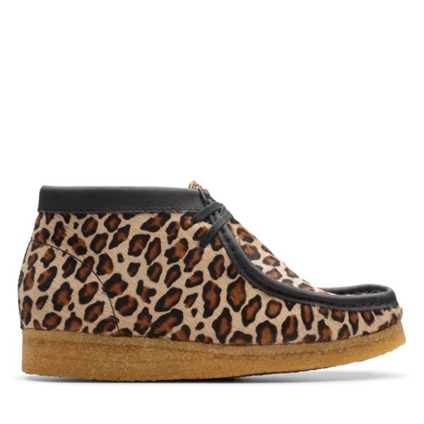Clarks Womens Wallabee Boot Ankle Boots Leopard | UK-791528